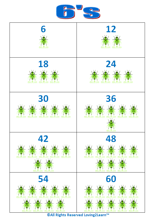 Printable Skip Counting By 6 s Book Chart And Learning Video